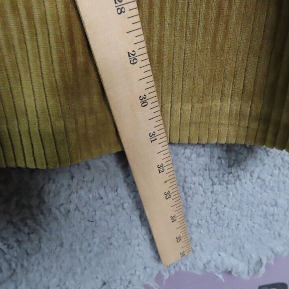 Aerie Flare Pants Large Regular Groove-On Velour High Waist Ribbed Gold NEW - Picture 8 of 11